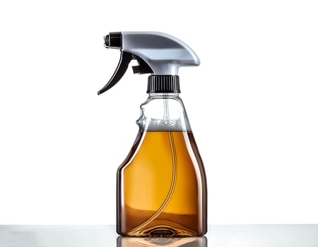 cleaning spray bottle isolated on white background photo