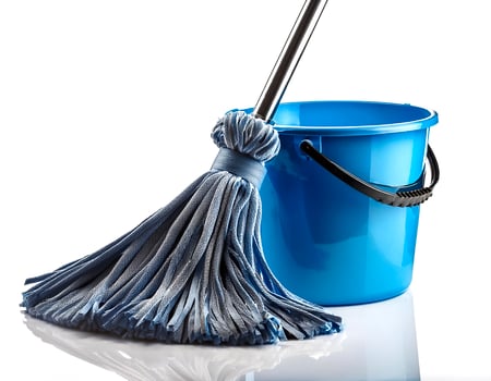 a mop bucket isolated on white background photo