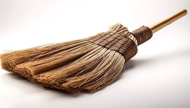 a broom isolated on white background photo
