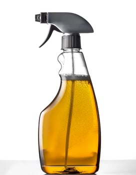 cleaning spray bottle isolated on white background photo