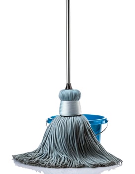 a mop bucket isolated on white background photo