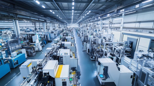 Inside a modern manufacturing facility showcasing advanced machinery and automated systems for production efficiency photo