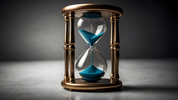 Antique Hourglass wooden yellow sand clock timer photo