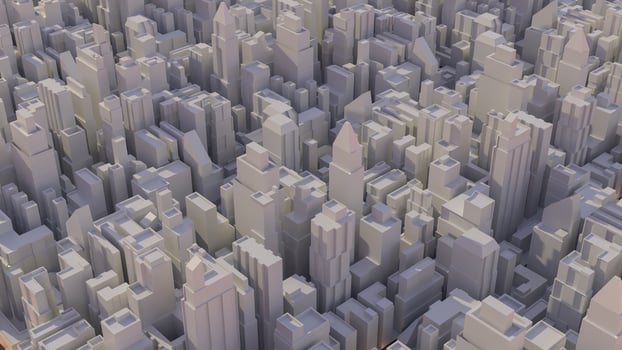 The city image for real estate or property concept 3d rendering. photo