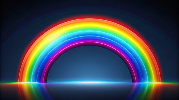retro gradient light spectrum on dark background photo