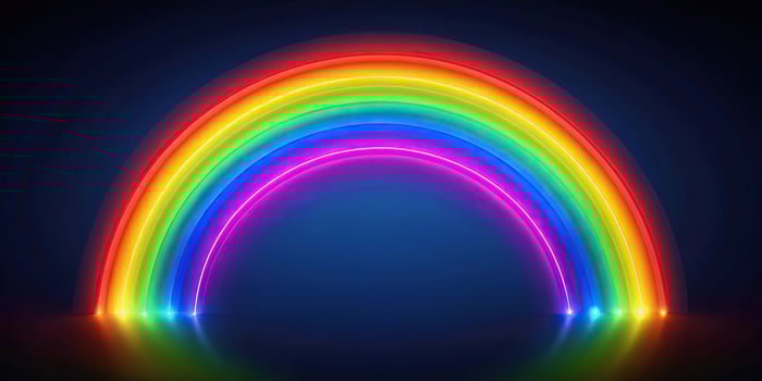 Retro gradient spectrum light on dark background photo
