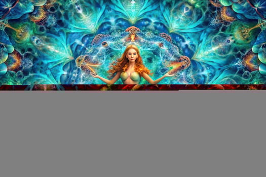 photography of a stranded mermaid with kaleidoscopic motif photo
