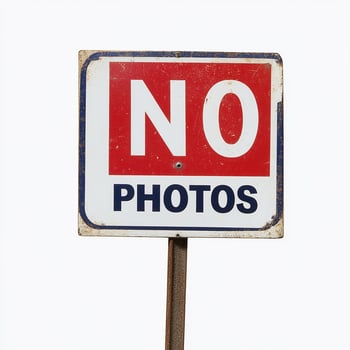 No Photos Symbol on White Background