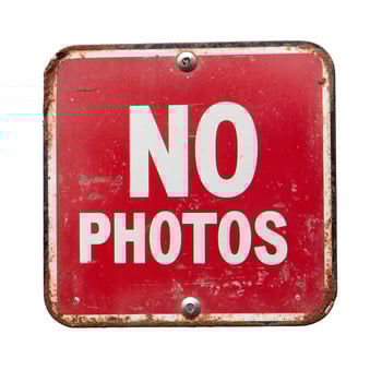 Prohibition Sign with No Photos Inscription