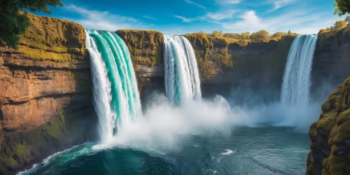 The beautiful waterfall in iceland photo