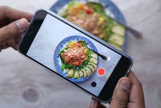 Capturing a Delicious, Colorful Salad Creative Food Photography Techniques in Action photo