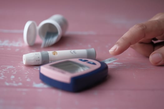 Diabetes Management Utilizing a Blood Glucose Meter along with Essential Testing Supplies photo