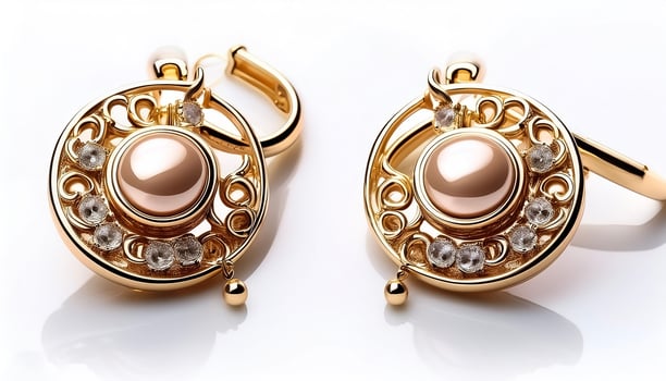 earrings isolated on white background photo