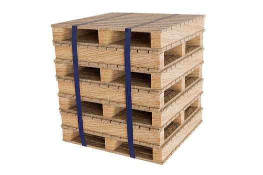Stacked wooden pallets Rendering of 3D illustrations separated from the background - clipping path. photo