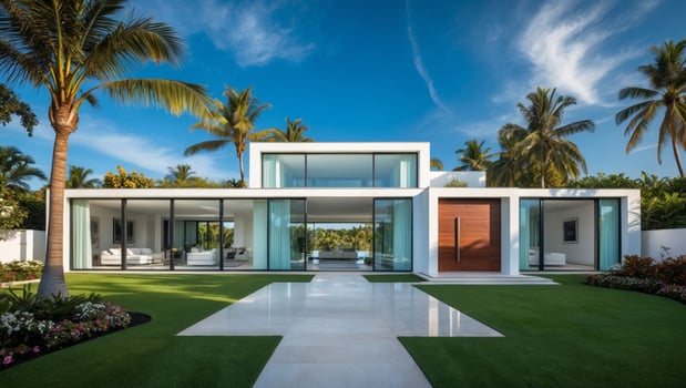 Modern house in miami, florida photo