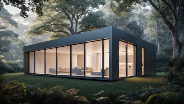 A modern house in the woods photo