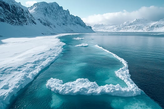 Antarctic Peninsula top view realistic photo