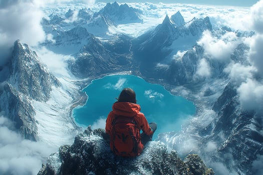 Banff National Park Canada top view realistic photo