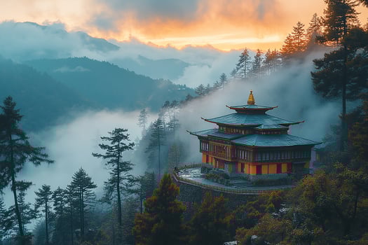 Bhutan realistic photo beautiful background 8k