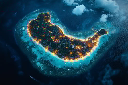 Bora Bora French Polynesia top view realistic place photo
