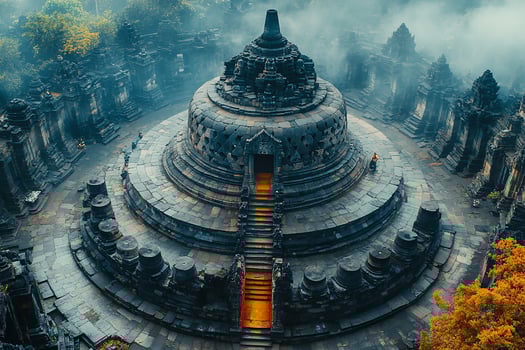 Borobudur Temple Indonesia top view place photo