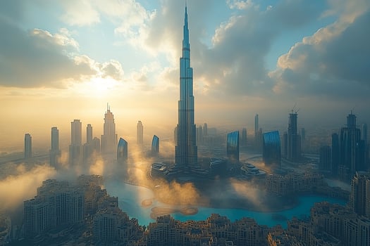 Burj Khalifa Dubai UAE top view photo