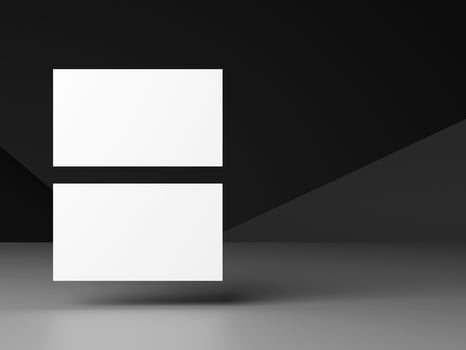 Business card on black background photo