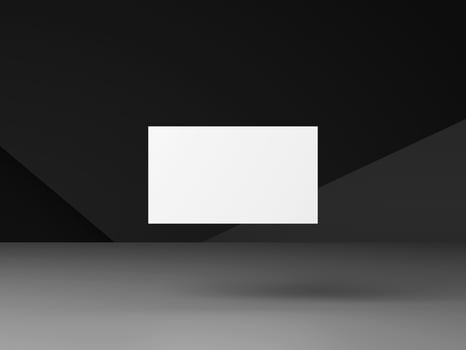 Business card on black background photo