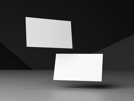 Business card on black background photo