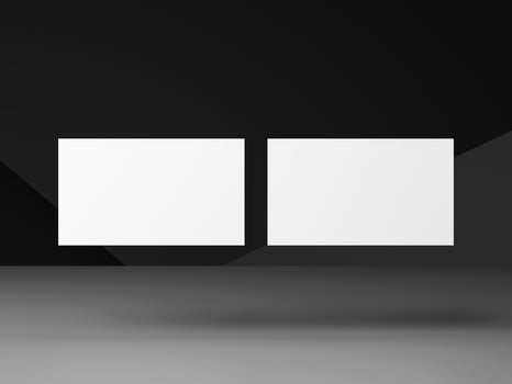 Business card on black background photo
