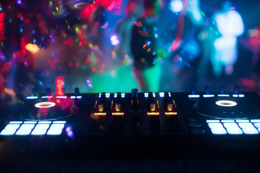 music mixer DJ controller Board for professional mixing of electronic music photo
