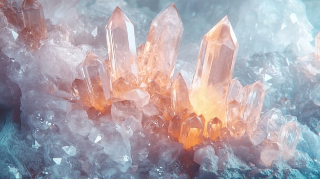 Exquisite crystal cluster texture in soft tones photo