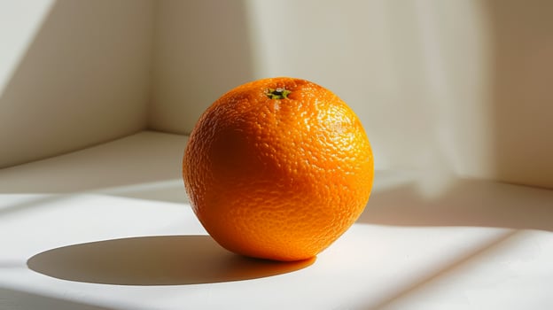 Bright orange on white background with natural light photo