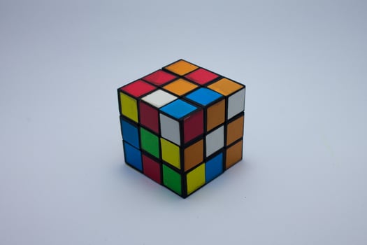 isolated rubik cube photo