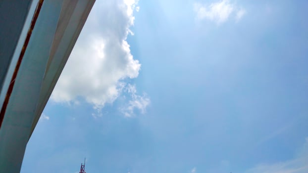 Summer blue sky cloud gradient light white background. Beauty clear cloudy in sunshine calm bright winter air background. orizon skyline view spring wind. photo