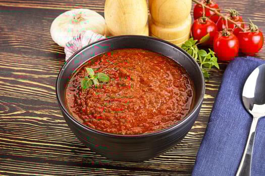 Spanish traditional gazpacho tomato soup photo