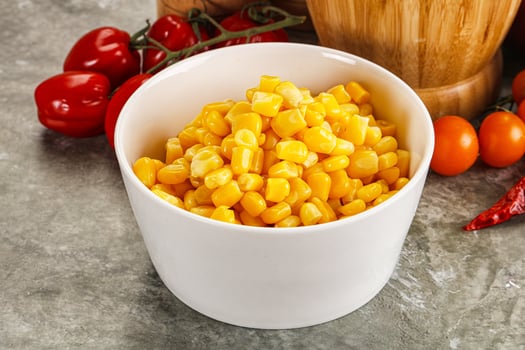 Sweet canned ripe corn grain photo