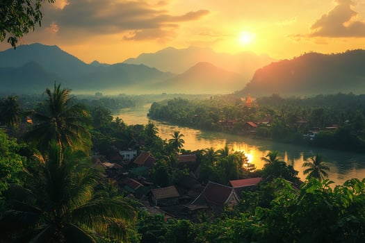 Luang Prabang Laos beautiful tourist place beautiful background photo