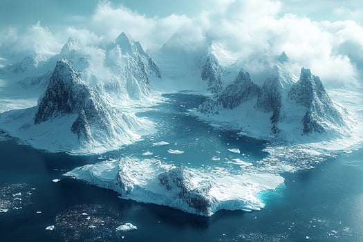 Lemaire Channel Antarctica top view photo beautiful background