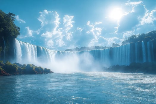 Iguazu Falls ArgentinaBrazil top view beautiful background photo