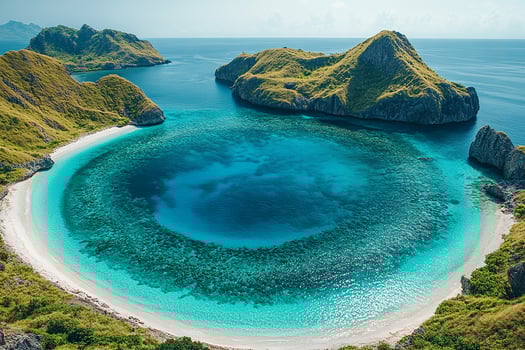 Indonesia Komodo National Park top view photo beautiful background