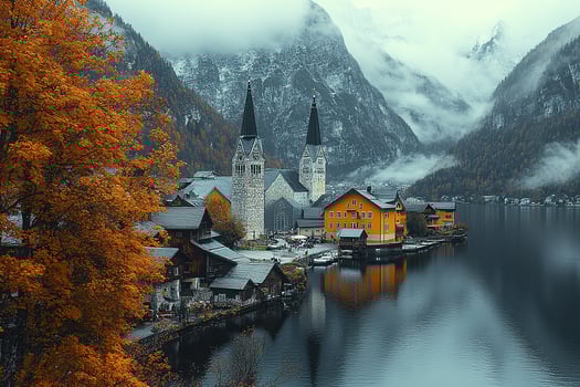 Hallstatt Austria top view photo