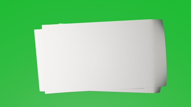 Blank Paper Stack with green background photo