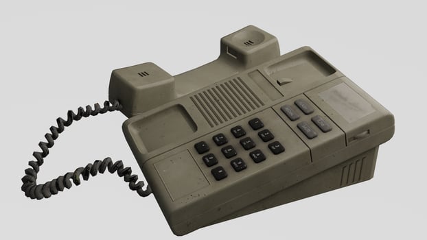 telephone with red background photo