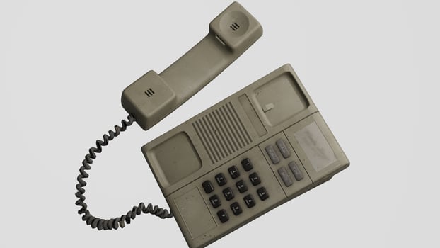 telephone with red background photo