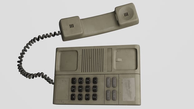 telephone with red background photo