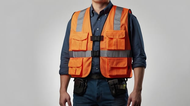 Orange Reflective Safety Vest Construction Work gear man photo