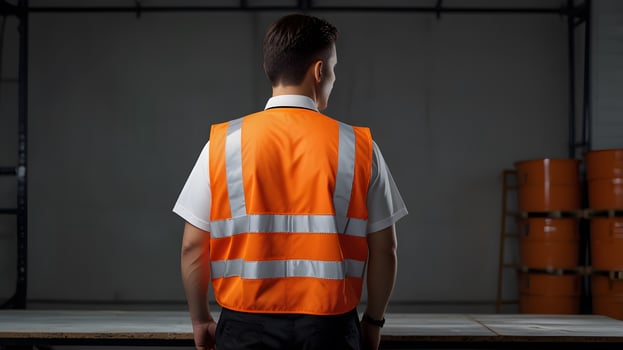Orange Reflective Safety Vest Construction Work gear man photo