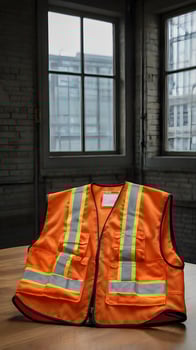 Orange Reflective Safety Vest Construction Work photo