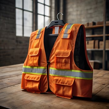 Orange Reflective Safety Vest Construction Working gear photo